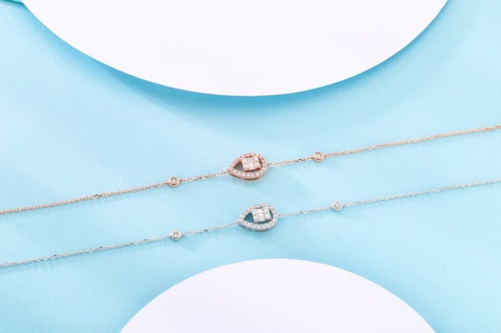 Water Drop Diamond Bracelet 18kt Gold Barak Fashion