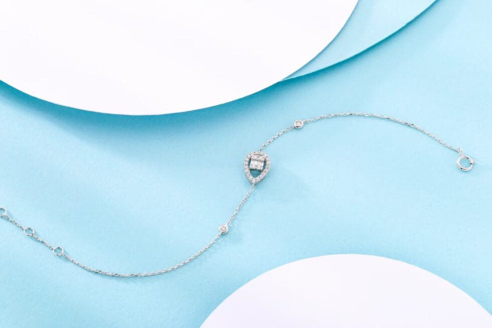 Water Drop Diamond Bracelet 18kt Gold Barak Fashion