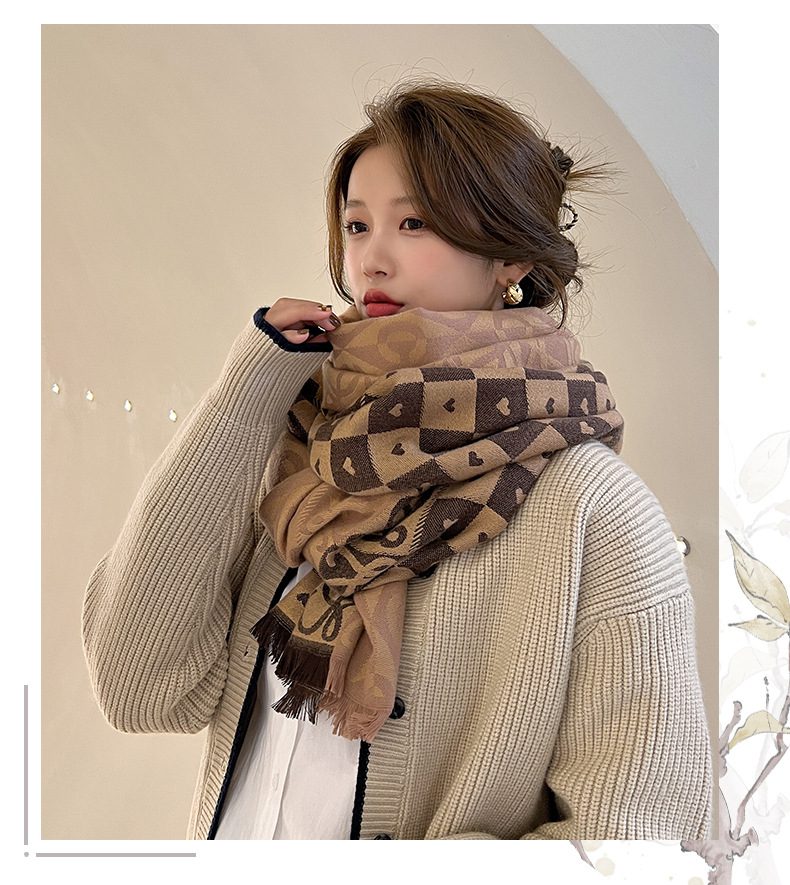 Autumn And Winter Love Scarf Women's Warm-tip002-j