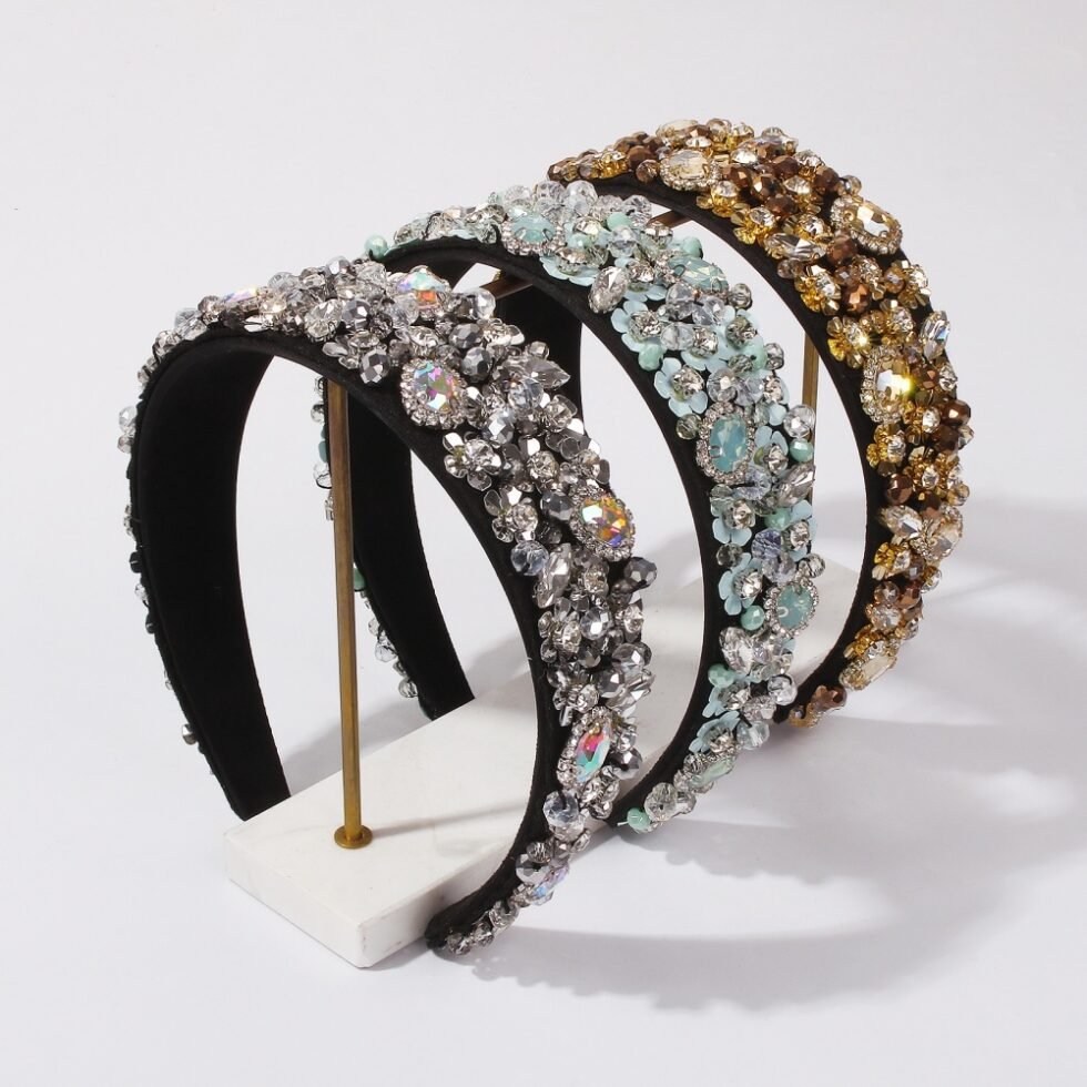 Baroque Style Heavy Imitation Crystal Headband - Girls Hair Accessories ...