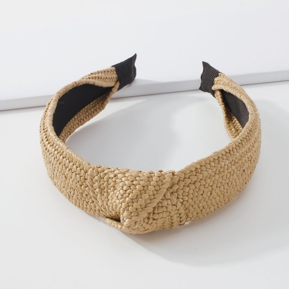 Boho Laffia Braided Headband-hb0012-b