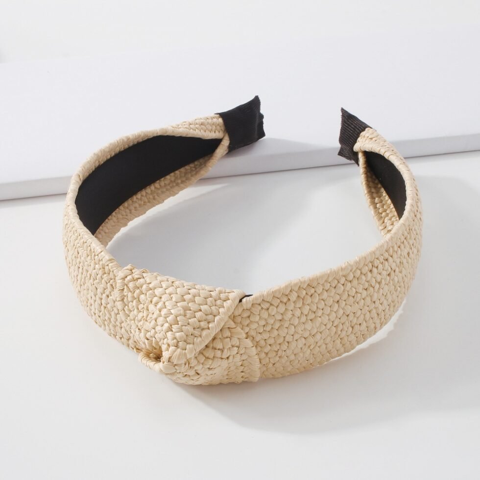 Boho Laffia Braided Headband-hb0012-c