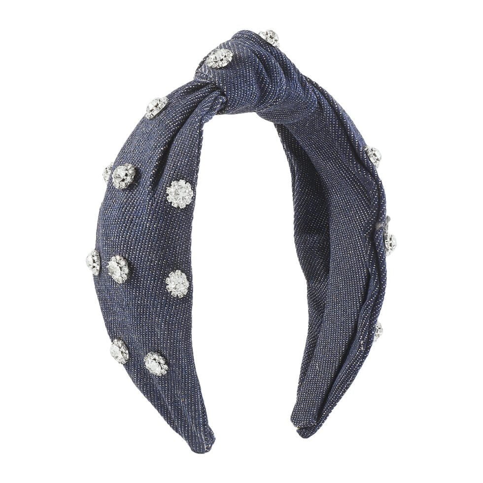 Dark blue Stylish Vintage Denim Headband-HB0008-