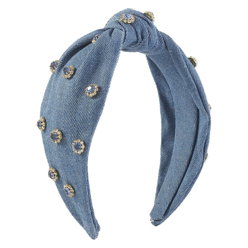 Denim blue Stylish Vintage Denim Headband-HB0008-