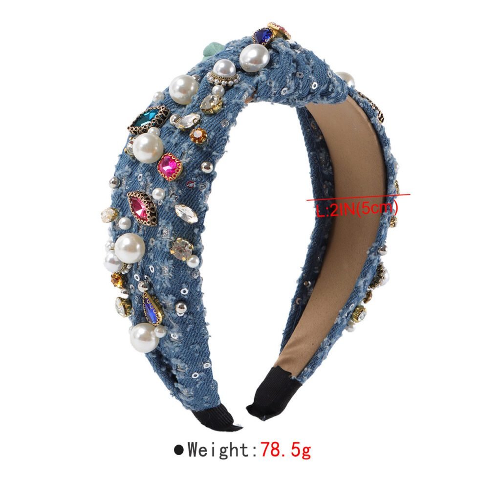 Fashion Baroque Heavy Industry Color Diamond Headband-hb0018-c