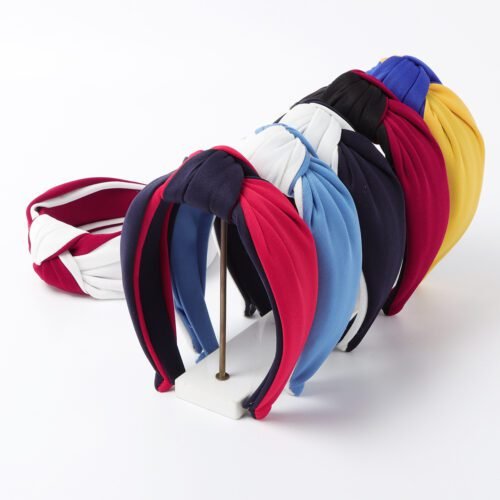 Fashion Personality Knotted Patchwork Fabric Headband-hb0046-a