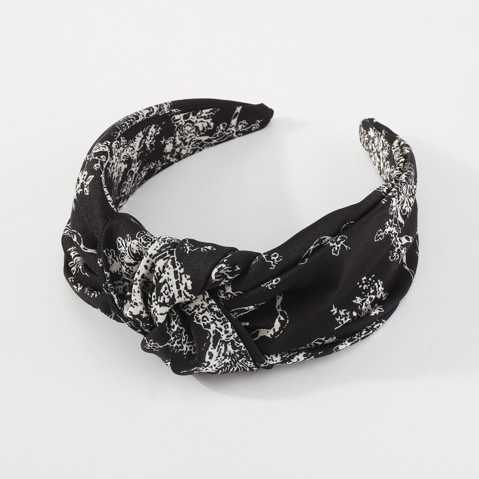 Fashion Simple Printed Fabric Knotted Headband-hb0037-b