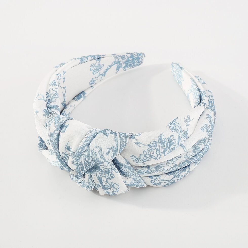 Fashion Simple Printed Fabric Knotted Headband-hb0037-c