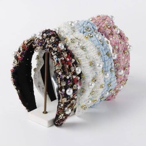 Fashion Temperament Small Fragrant Wind Tweed Cloth Headband-hb0035-a