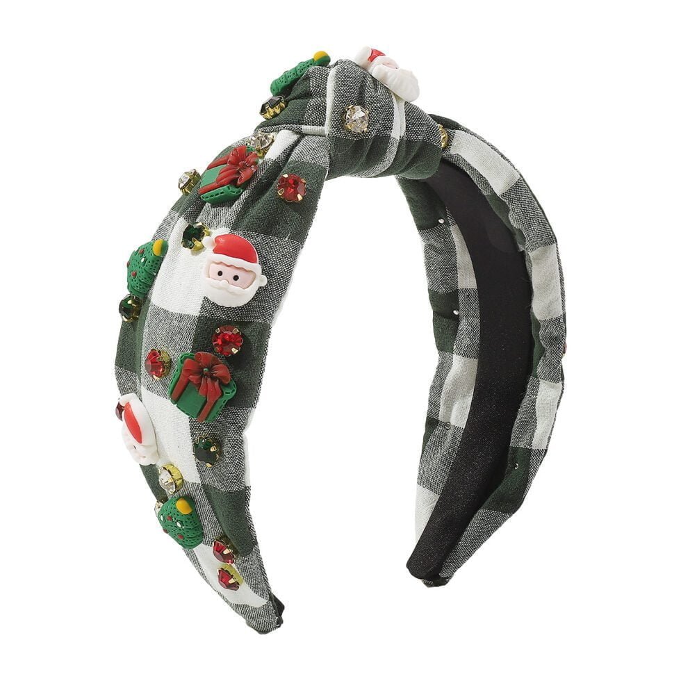 Green Creative Diamond Santa Headband-hb0017-