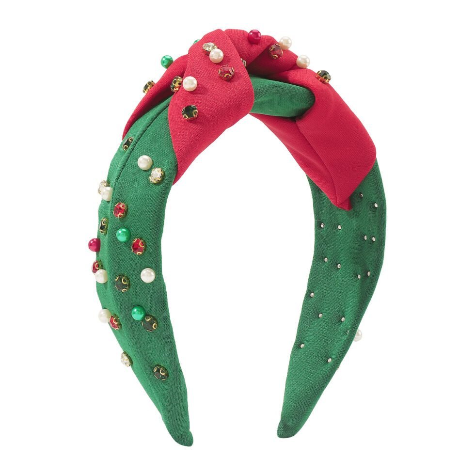 Green&Red Christmas Rhinestone Headband-HB0002-