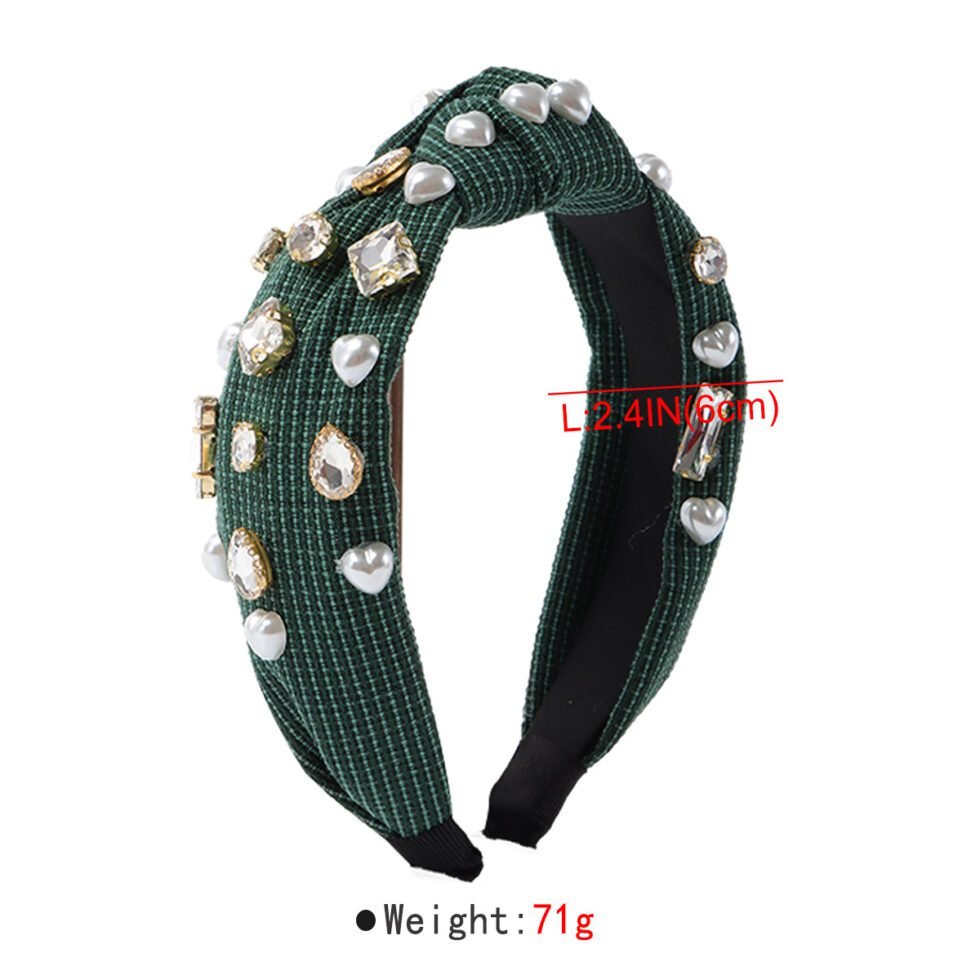 Personalized Design Heart Imitation Pearl Knot Headband-hb0019-d