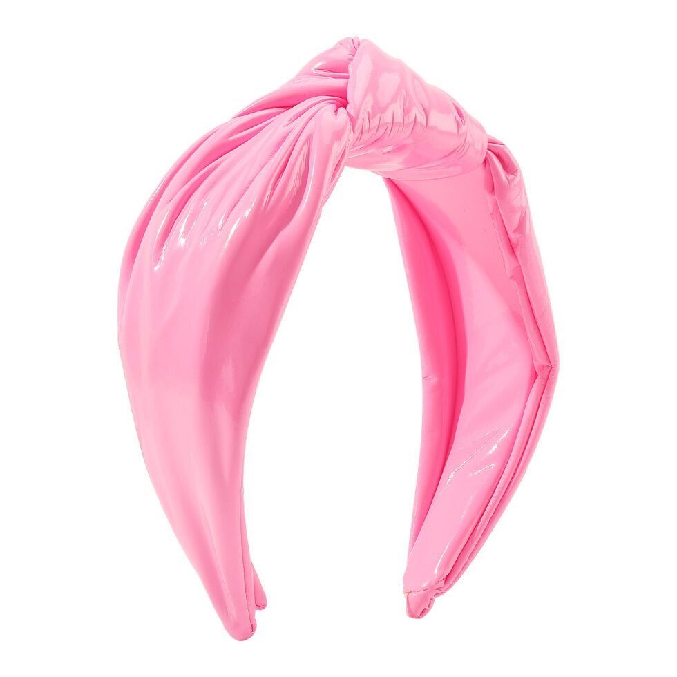 Pink (Bright PU-Leather Knotted Headband-HB0007-