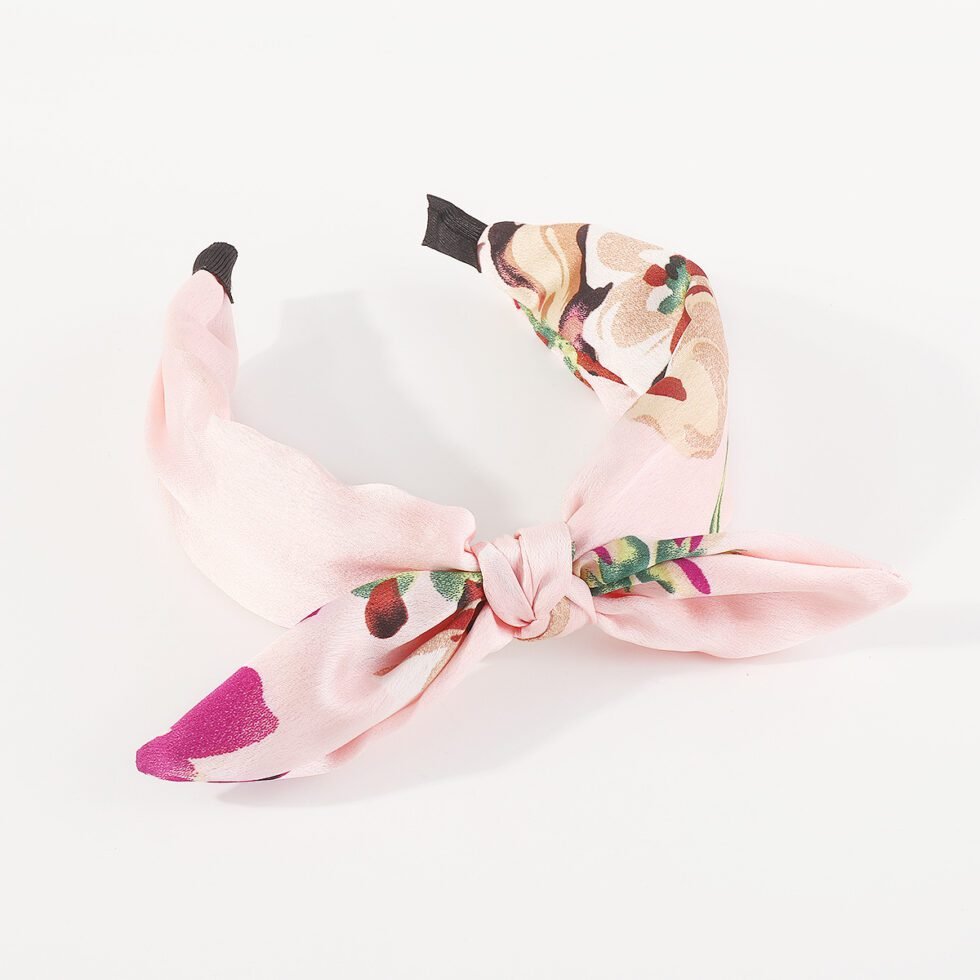 Printed Fabric Bow Headband-hb0073-c