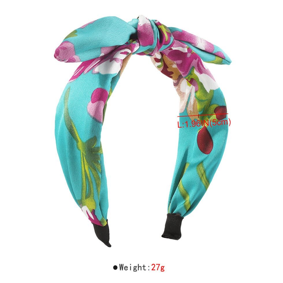 Printed Fabric Bow Headband-hb0073-d