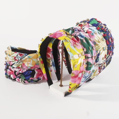 Printed Fabric Knotted Headband-hb0015-a