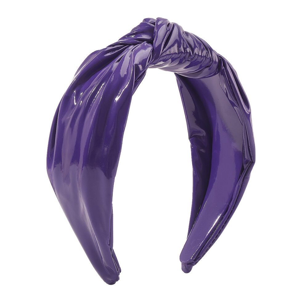 Purple Bright PU-Leather Knotted Headband-HB0007-