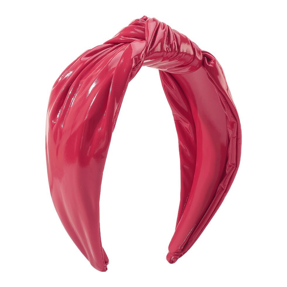 Red Bright PU-Leather Knotted Headband-HB0007-