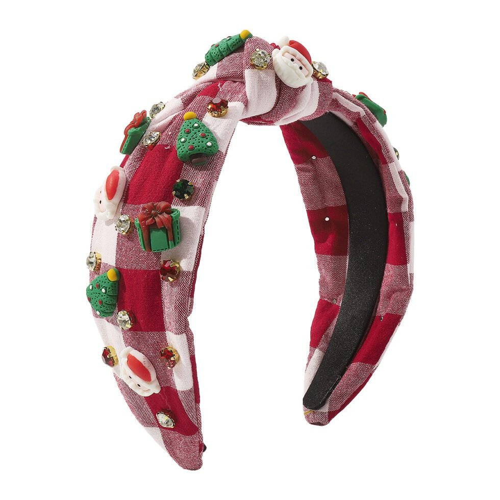 Red Creative Diamond Santa Headband-hb0017-