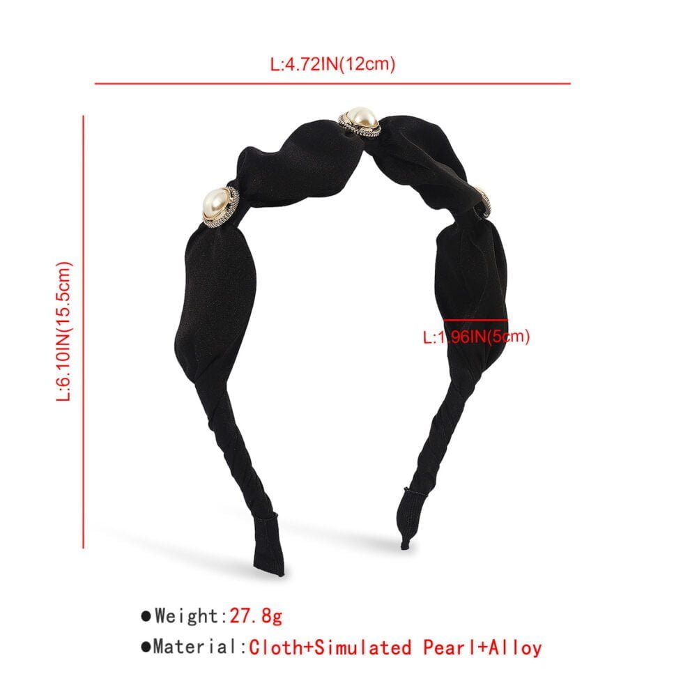 Simple Design Cloth Imitation Pearl Headband-hb0059-d