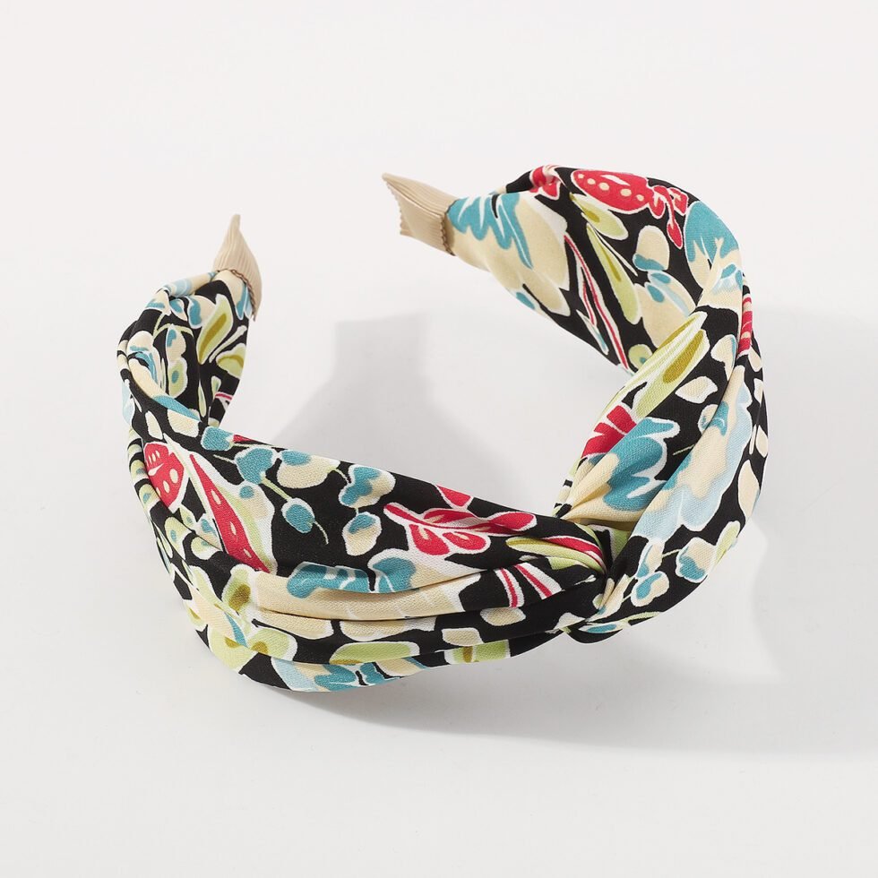 Simple Ethos Printed Cross Headband For Women-hb0023-c