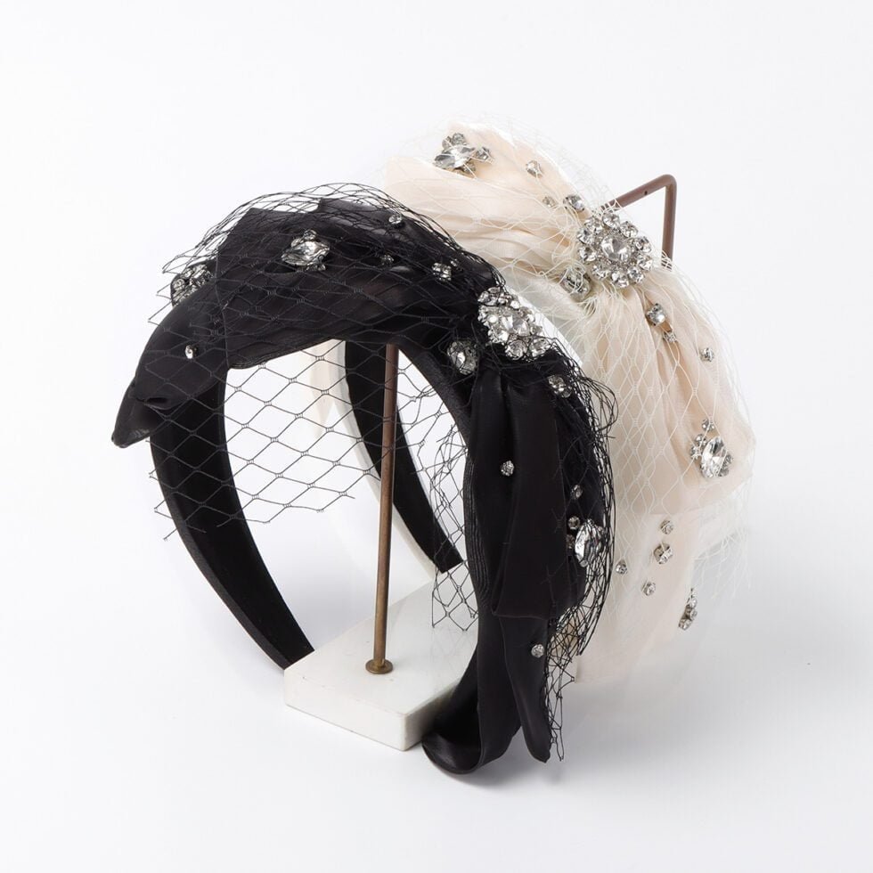 Stylish Bow With Diamond Headband-hb0047-a