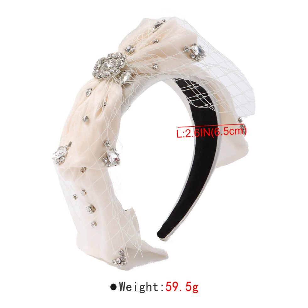 Stylish Bow With Diamond Headband-hb0047-d