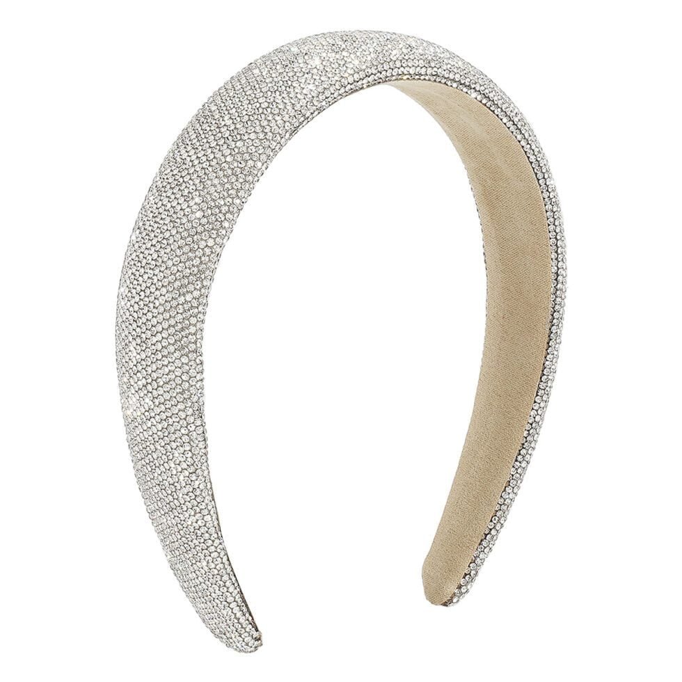 White champagne Temperament Girl Rhinestone Headband-HB0003-