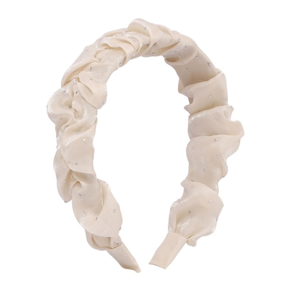 beige Individual Design Mori Fabric Crease Headband-hb0028-