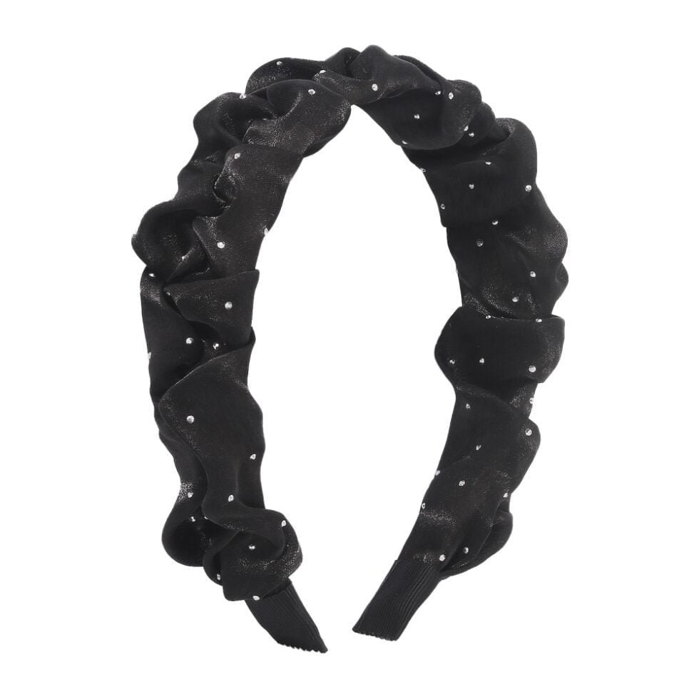 black Individual Design Mori Fabric Crease Headband-hb0028-