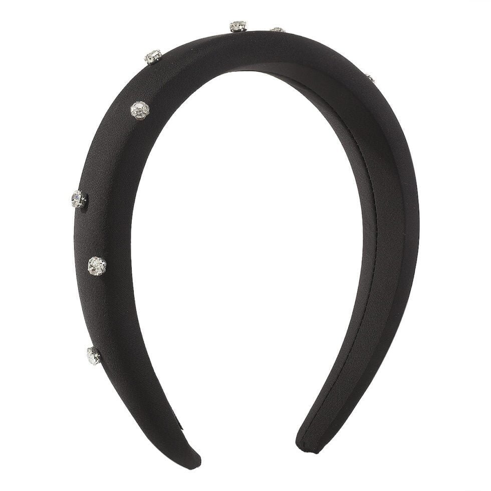 black Vintage Headband With Drill Bit-hb0021-