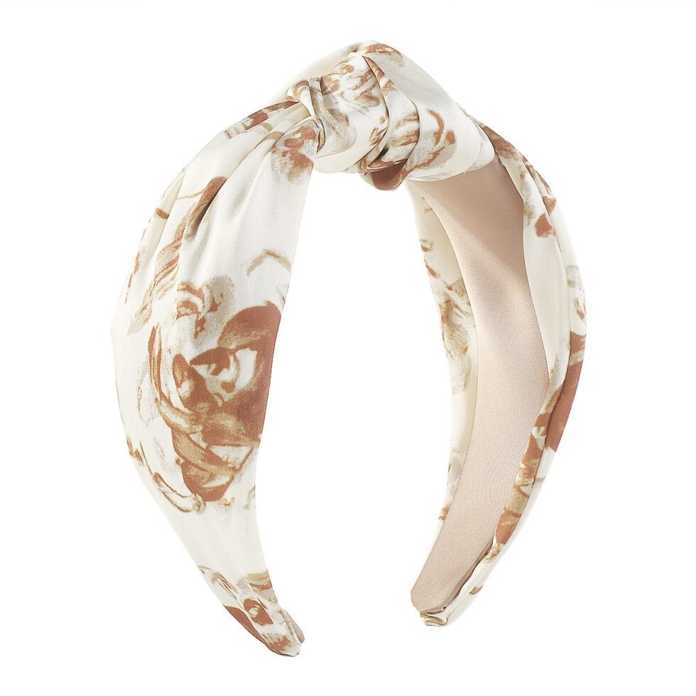 khaki Fashion Ink Printed Cloth Headband-hb0036-