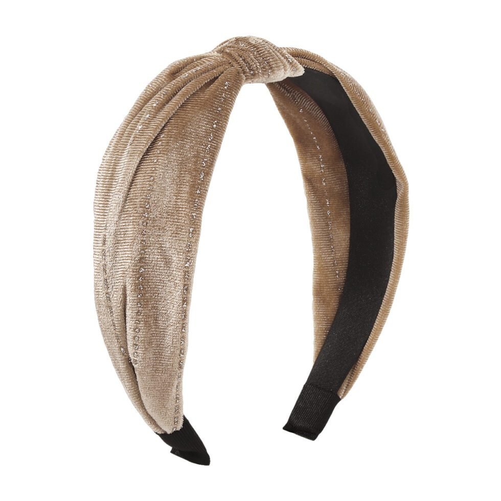 khaki Simple Temperament Solid Color Cloth Hair Band-hb0054-