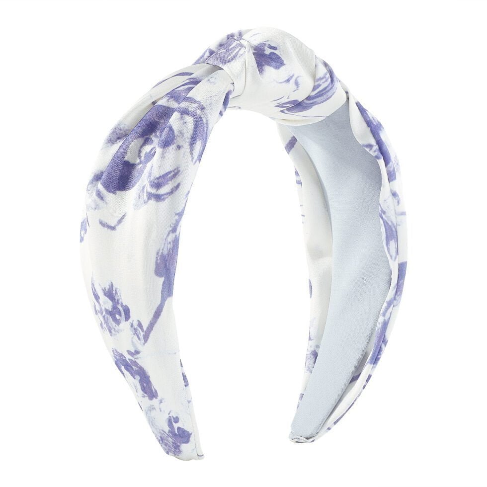 light blue Fashion Ink Printed Cloth Headband-hb0036-