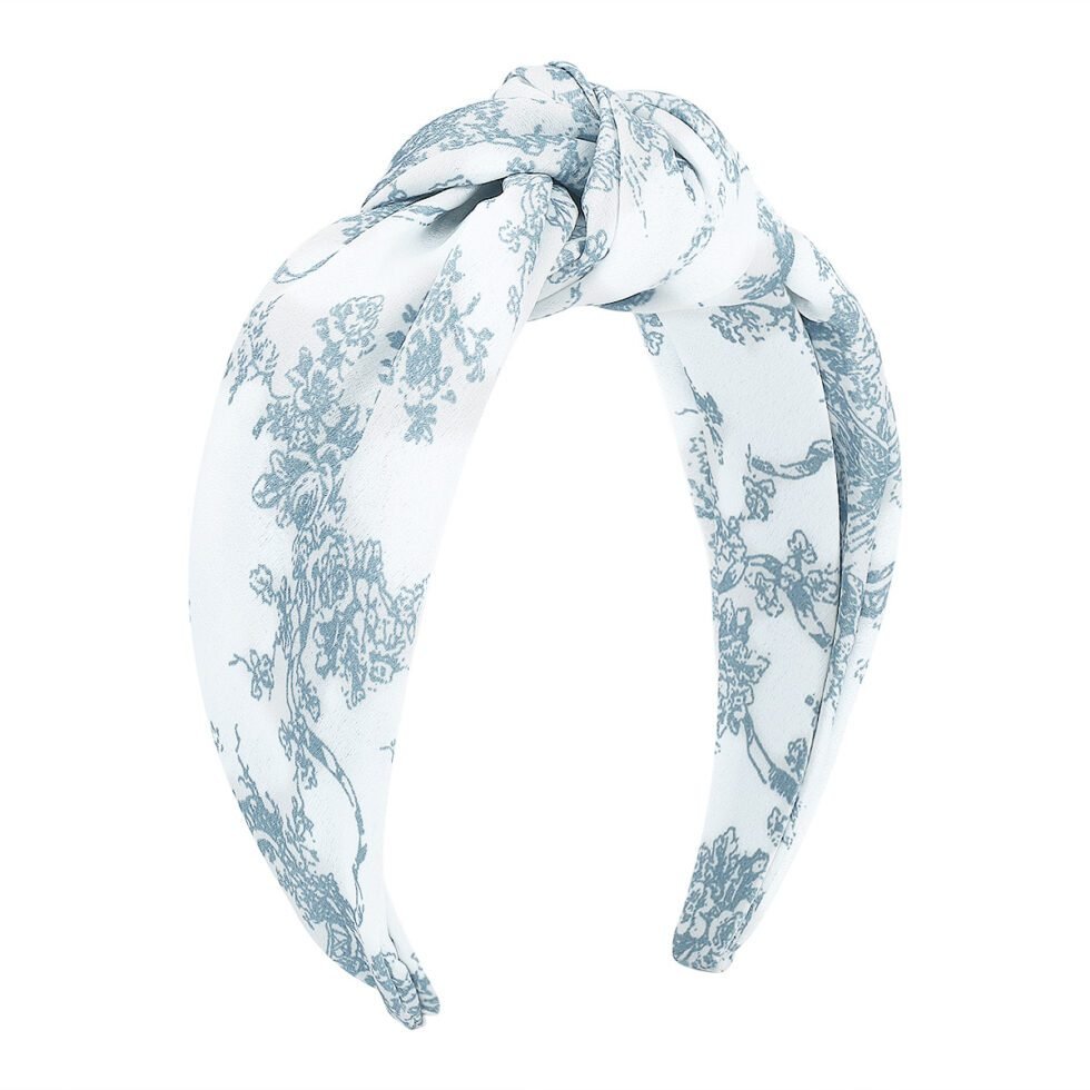 light blue Fashion Simple Printed Fabric Knotted Headband-hb0037-