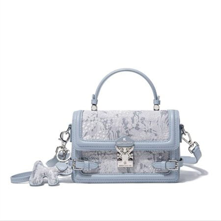 A Stylish Cross-body Bag With A Button-down Embroidered Small Square Handbag-bag020-a