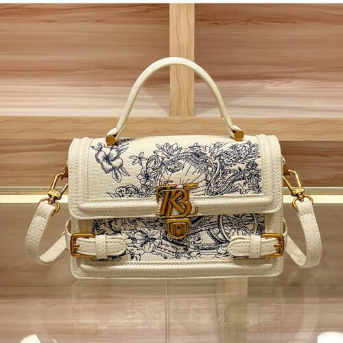 Embroidery Handbag Women's Latch Fashion Single Shoulder Crossbody Bag-BAG002-b