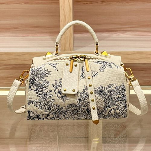 Embroidery Handbag Women's Pillow Bag Fashion Shoulder Crossbody Bag-bag003-b