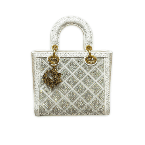 Leather Diamond encrusted Princess Diana Bag-bag015-l