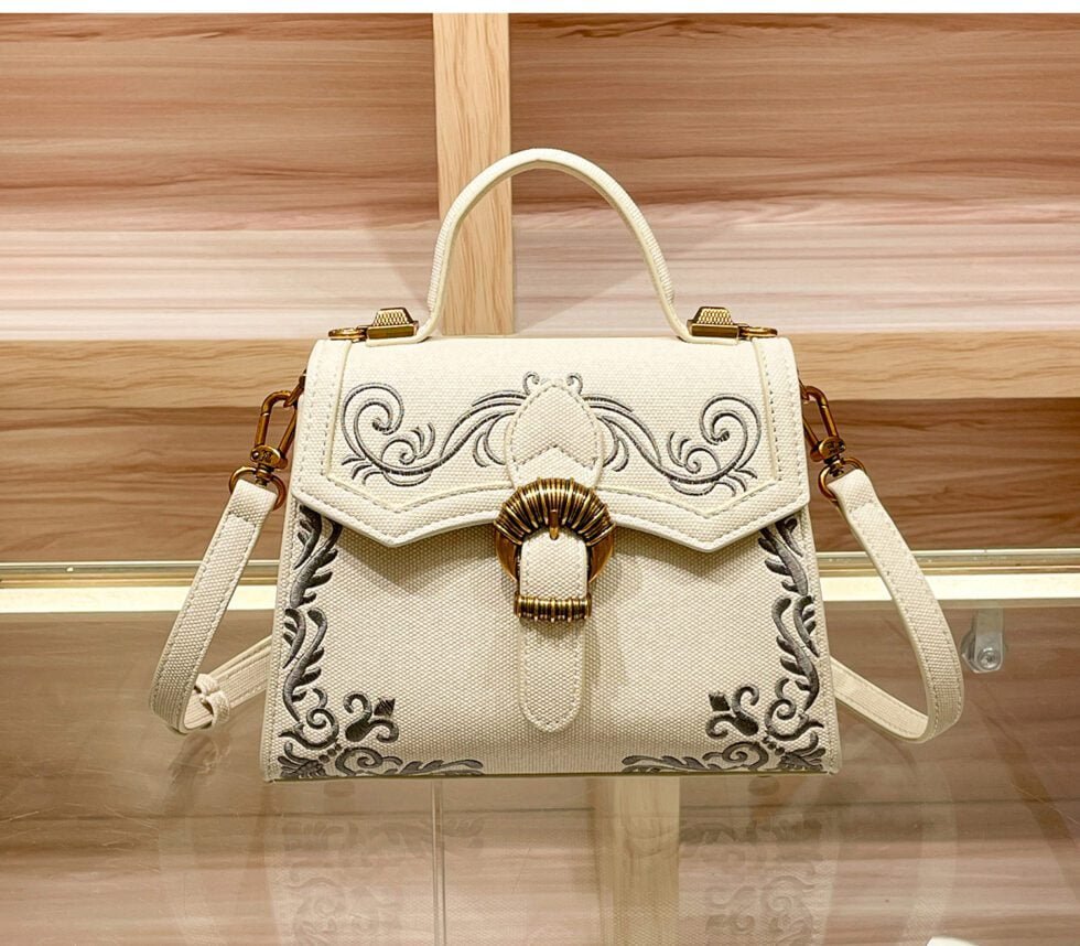 Leather Embroidered Cross Border Handbag Women's Crossbody Shoulder Bag-bag007-b