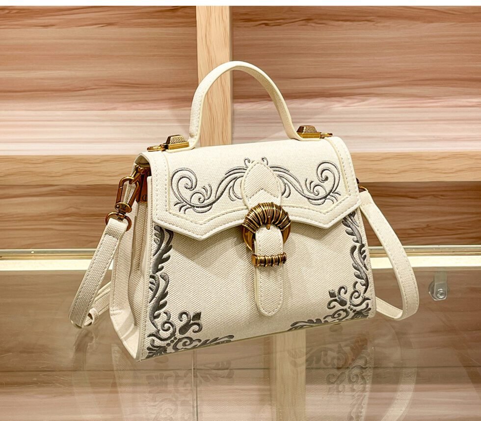 Leather Embroidered Cross Border Handbag Women's Crossbody Shoulder Bag-bag007-c