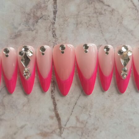 Pretty-in-Pink-Press-on-Nails-Handmade-Nails-Fake-Nails