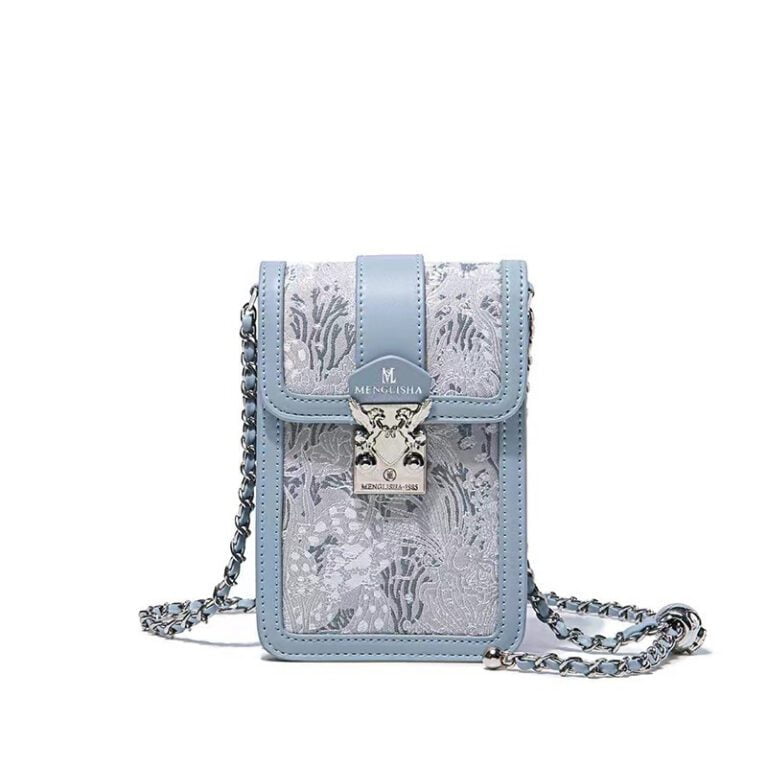 Summer New Blue Embroidery Mobile Phone Small Square Bag Women's Single Shoulder Crossbody Bag-bag035-a