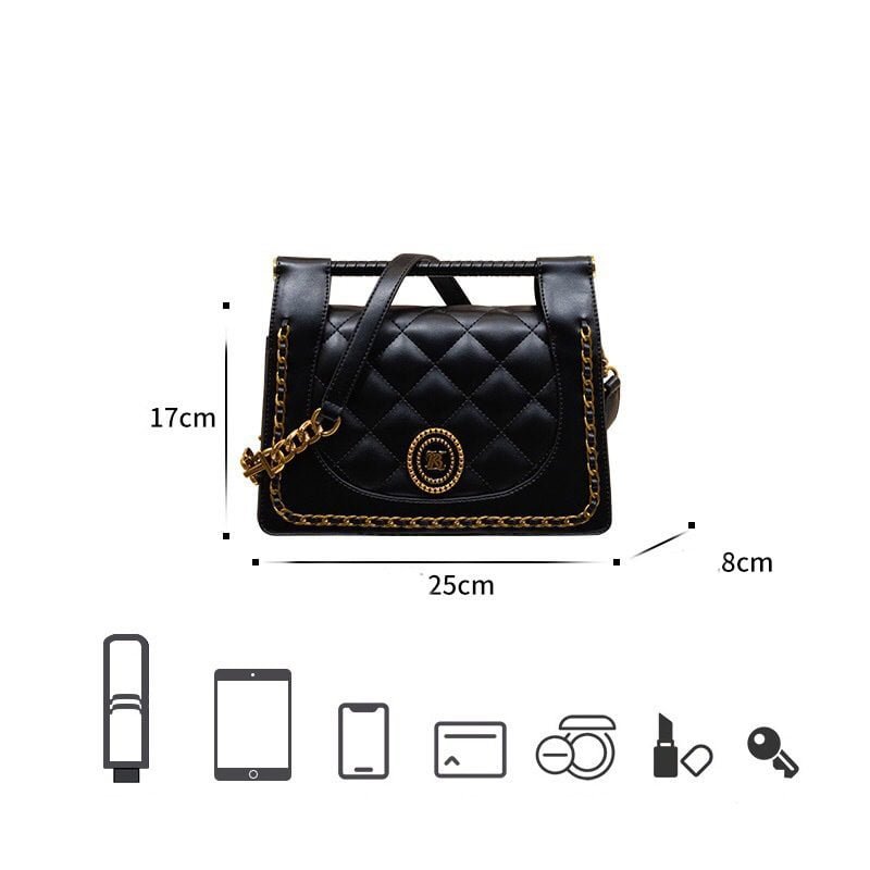 Women's Crossbody Shoulder Bag With Diamond Check Handbag-bag018-h