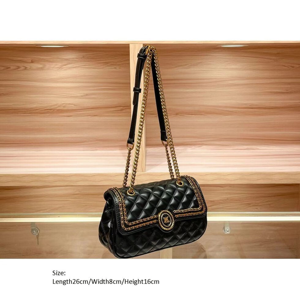 Autumn And Winter New Fashion Diamond Chain Bag Women's Single Shoulder Crossbody Bag-bag089-g