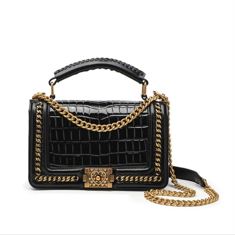 Crocodile Print Women's Bag High-grade Texture Locking Single Shoulder Crossbody Chain Bag-bag075-a