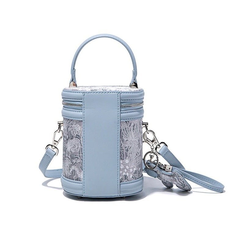 Embroidered Cylinder Handbag Women's Fashion Single Shoulder Crossbody Bag-bag064-b