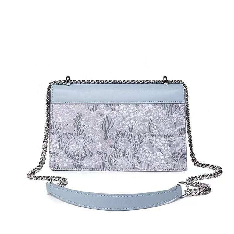 Embroidery Chain Small Square Bag Women's Fashion Shoulder Crossbody Bag-bag047-b