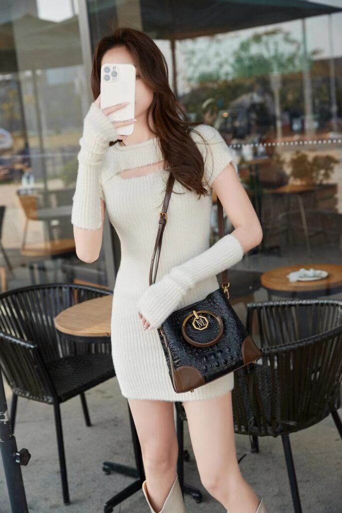 High-grade alligator print bucket bag women's fashion crossbody bag149-i