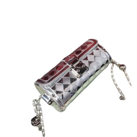 Mirror Silver Babilon Cylinder Chain Crossbody Shoulder Handbag-bag039-a